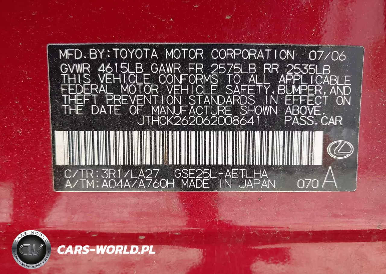 2006 Lexus Is 250 VIN:JTHCK262062008641 - 9