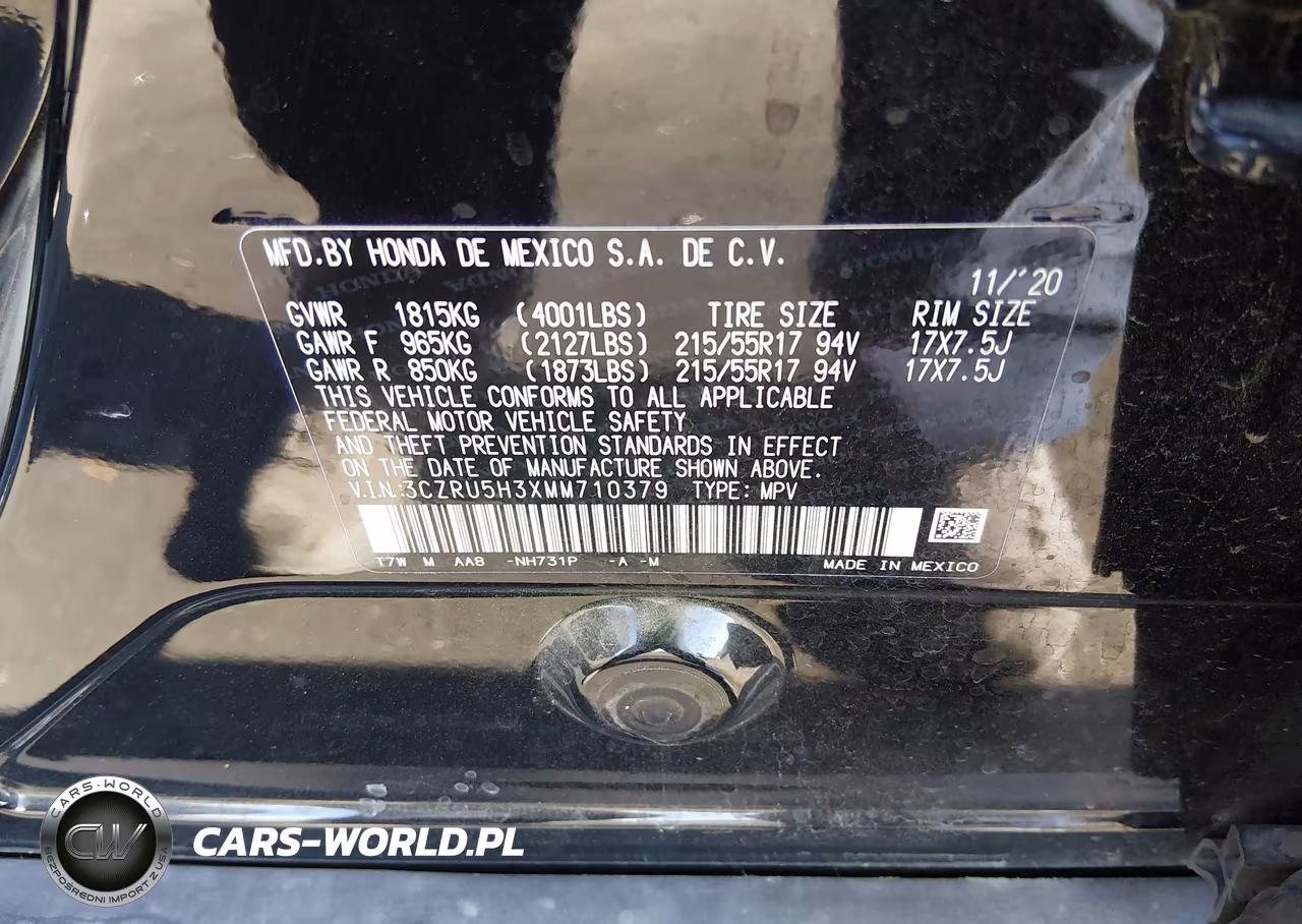 2021 Honda Hr-V 2Wd Lx VIN:3CZRU5H3XMM710379 - 9