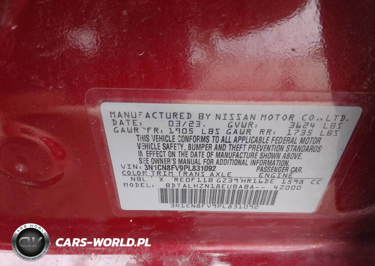 2023 Nissan Versa 1.6 Sr Xtronic Cvt VIN:3N1CN8FV9PL831092 - 9