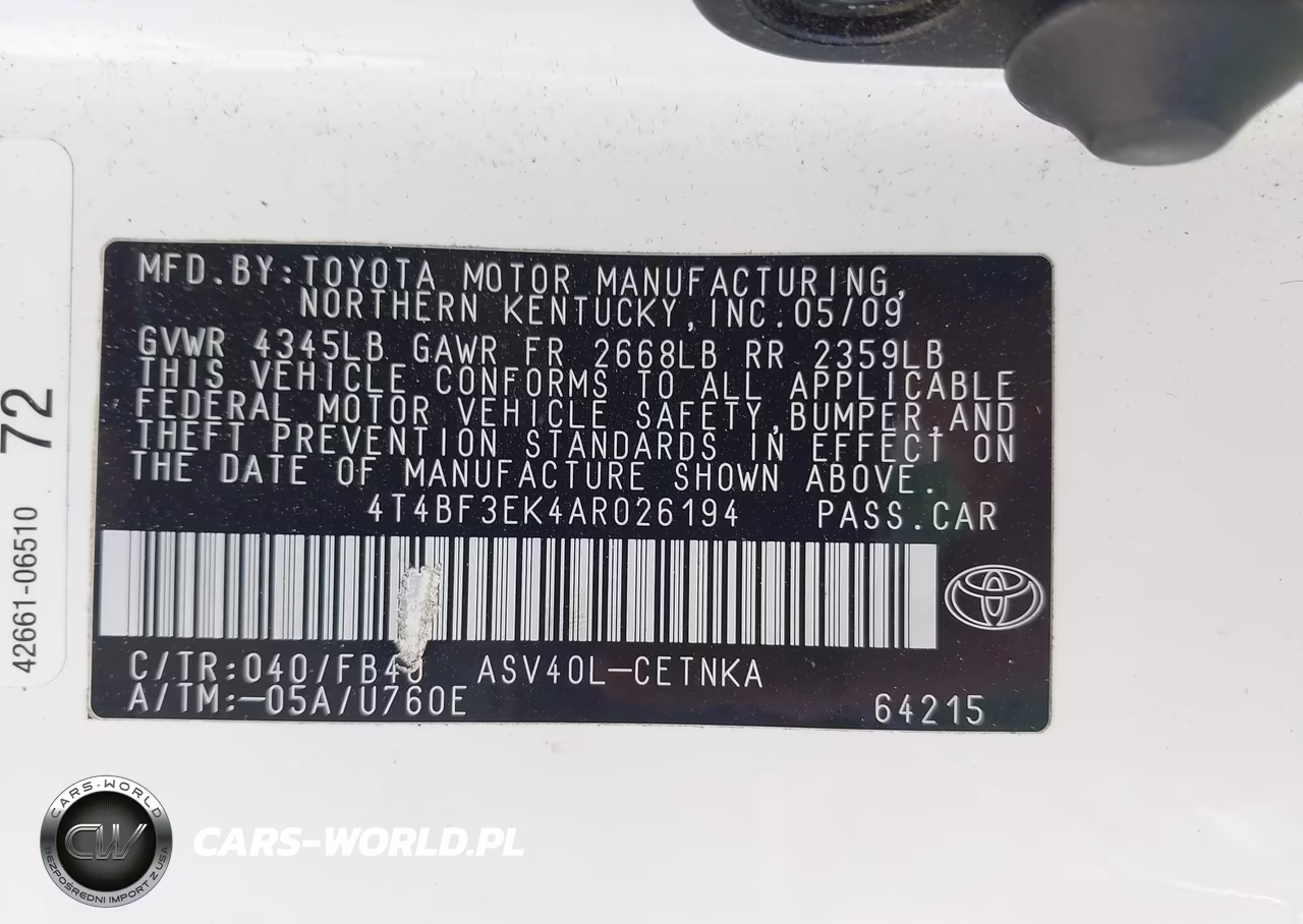 2010 Toyota Camry Le VIN:4T4BF3EK4AR026194 - 9
