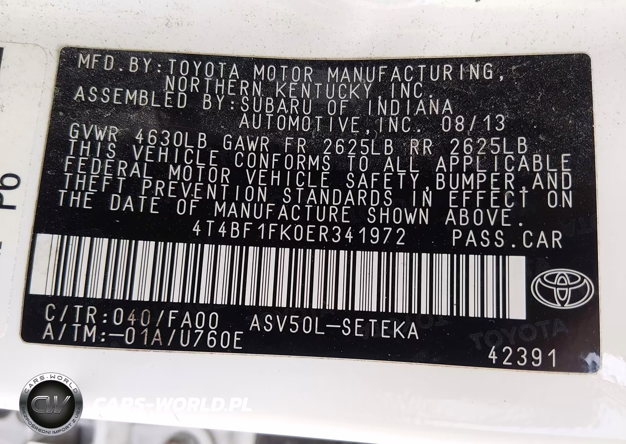 2014 Toyota Camry L VIN:4T4BF1FK0ER341972 - 9