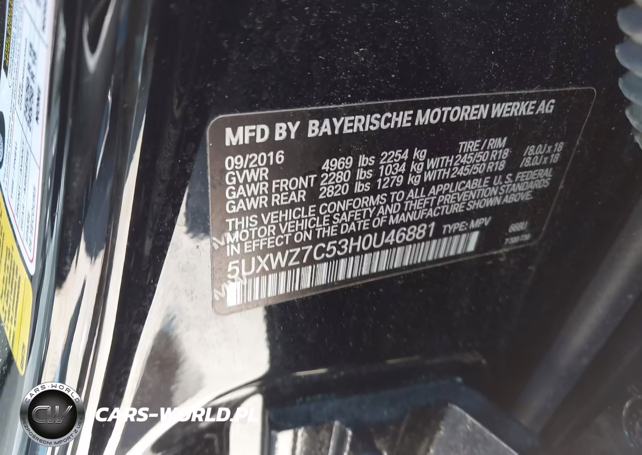 2017 BMW X3 Sdrive28I VIN:5UXWZ7C53H0U46881 - 9