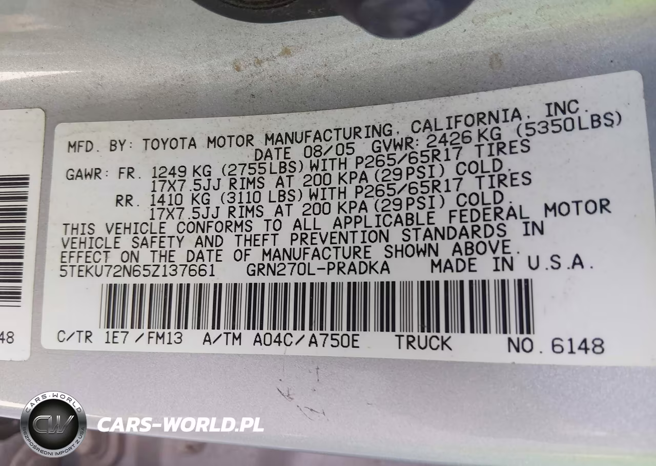 2005 Toyota Tacoma Prerunner V6 VIN:5TEKU72N65Z137661 - 9