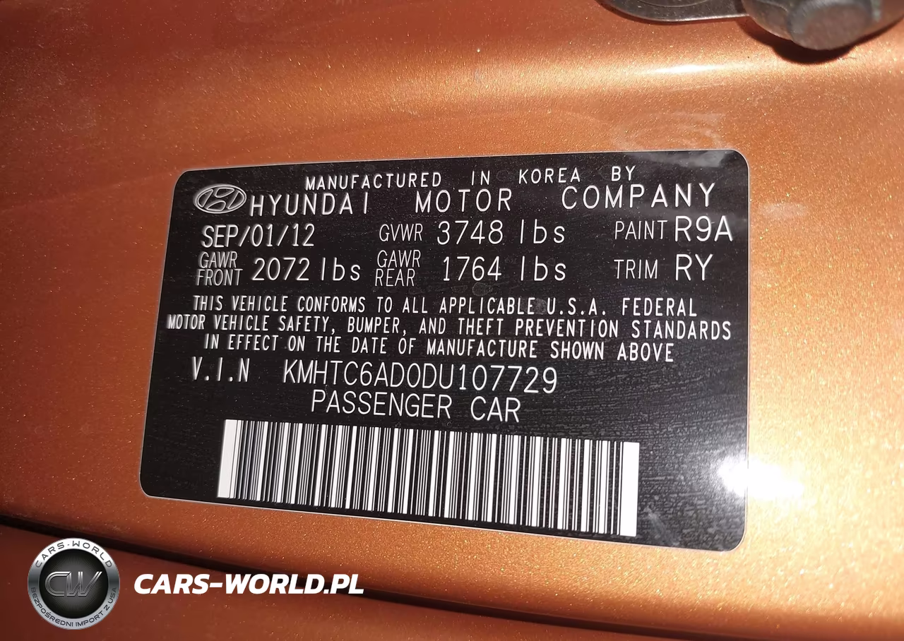 2013 Hyundai Veloster Base W-Black VIN:KMHTC6AD0DU107729 - 9