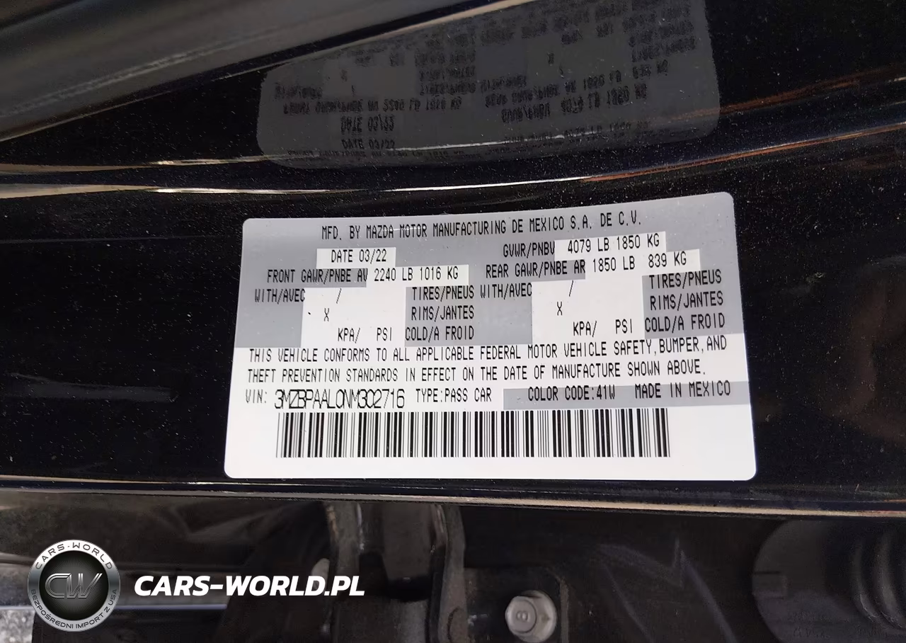 2022 Mazda Mazda3 2.5 S VIN:3MZBPAAL0NM302716 - 9