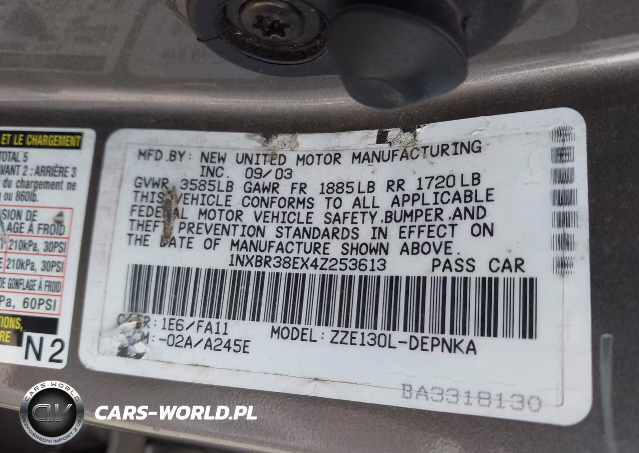 2004 Toyota Corolla Le VIN:1NXBR38EX4Z253613 - 9