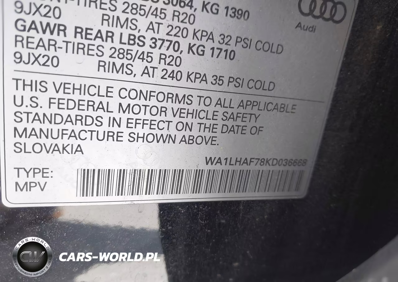 2019 Audi Q7 45 Premium-45 Se Premium VIN:WA1LHAF78KD036668 - 9
