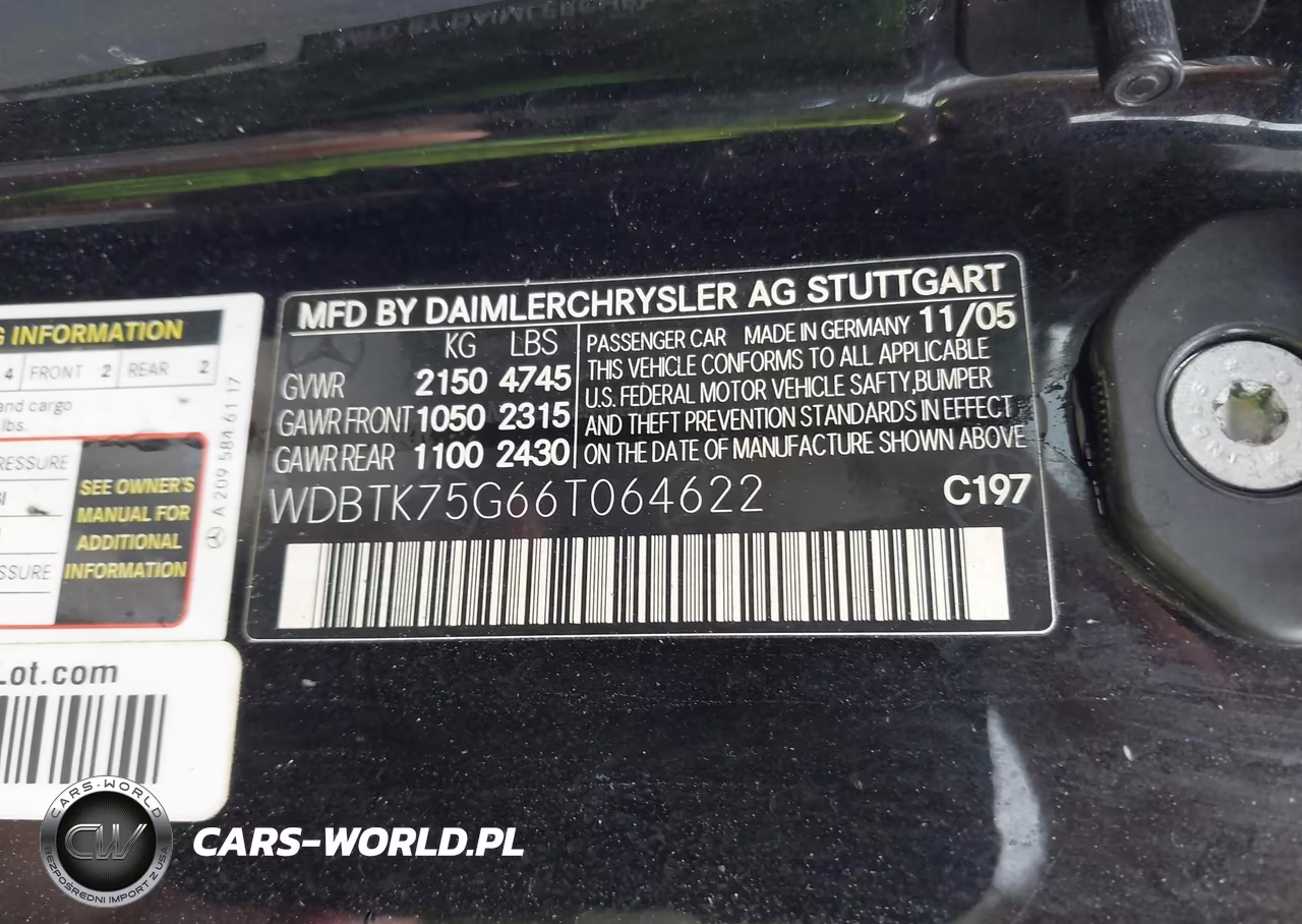 2006 Mercedes-Benz Clk 500 VIN:WDBTK75G66T064622 - 9