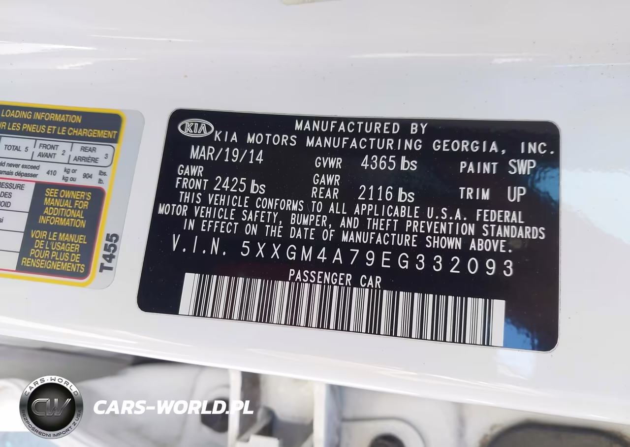 2014 Kia Optima Lx VIN:5XXGM4A79EG332093 - 9