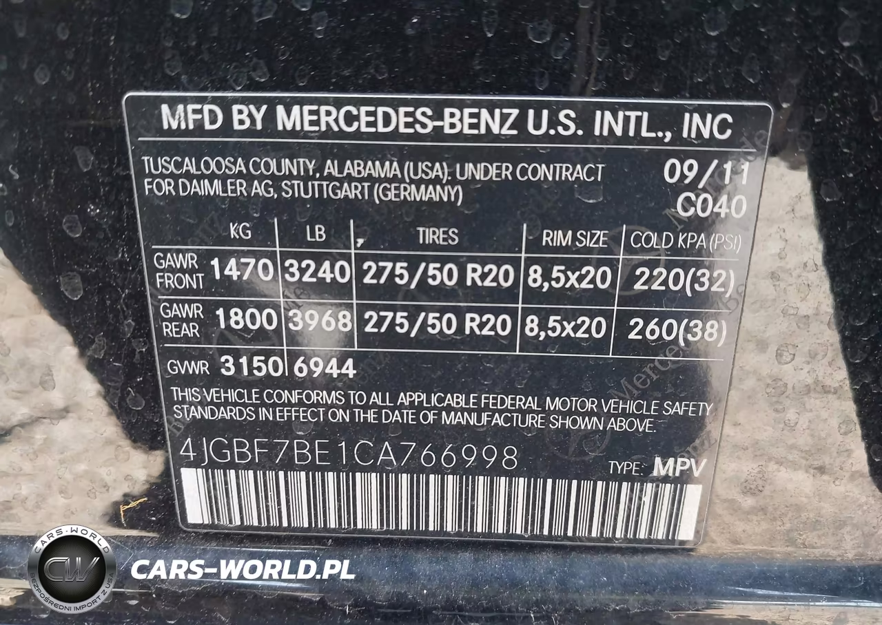 2012 Mercedes-Benz Gl 450 4Matic VIN:4JGBF7BE1CA766998 - 9
