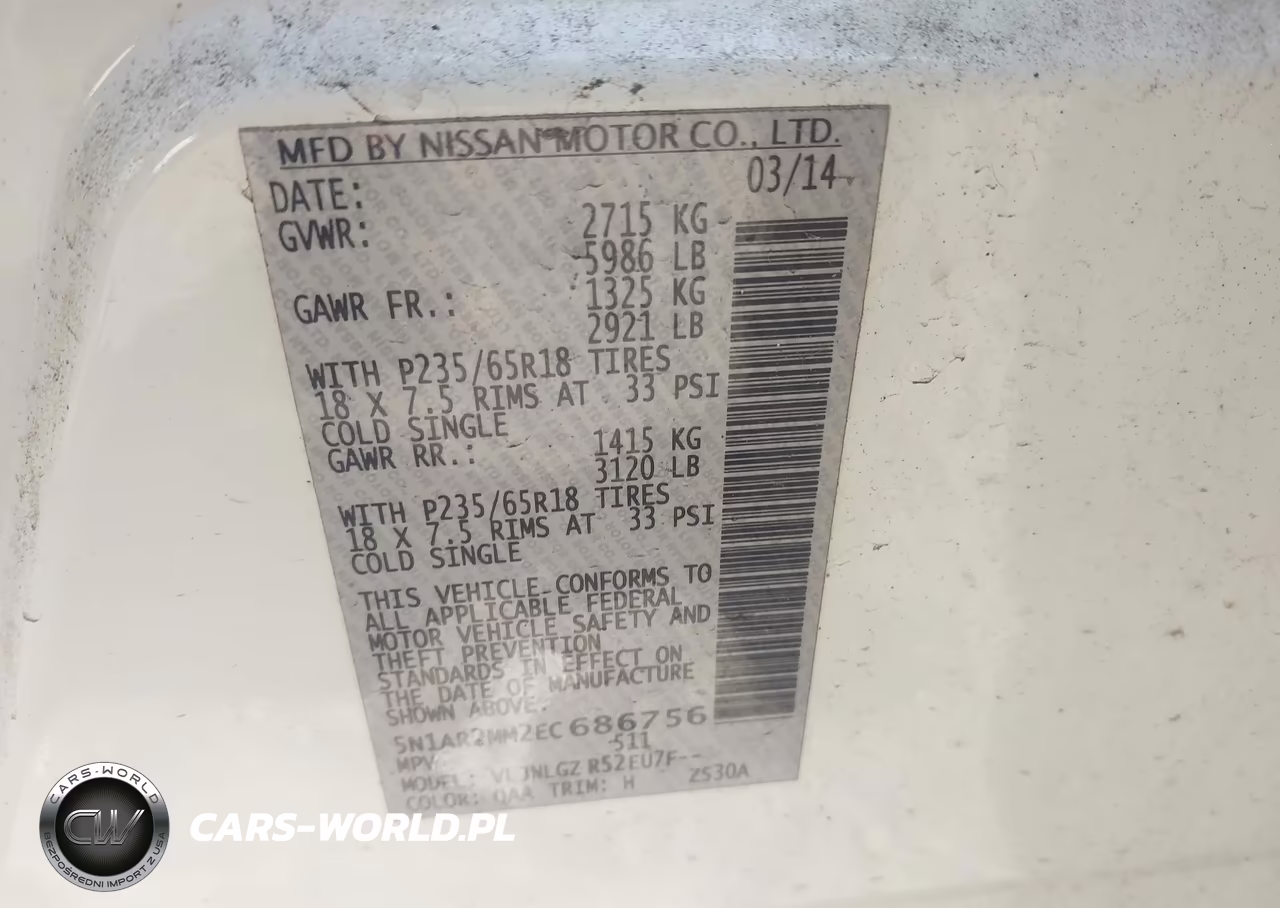 2014 Nissan Pathfinder Sl VIN:5N1AR2MM2EC686756 - 9