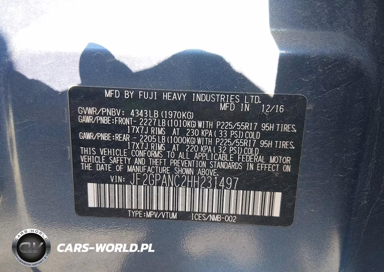 2017 Subaru Crosstrek 2.0I Limited VIN:JF2GPANC2HH231497 - 9