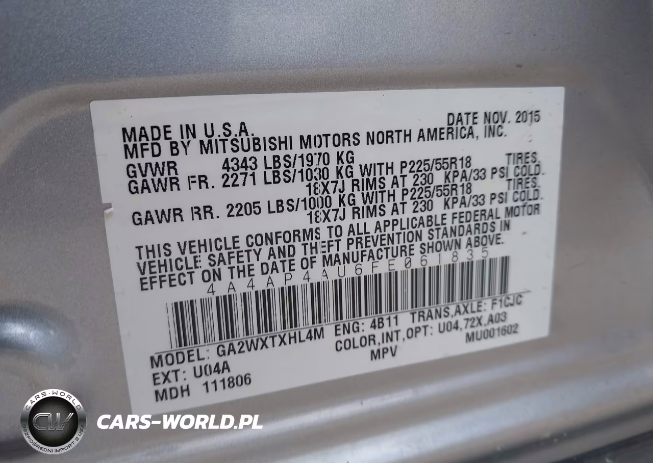2015 Mitsubishi Outlander Sport Se VIN:4A4AP4AU6FE061835 - 9