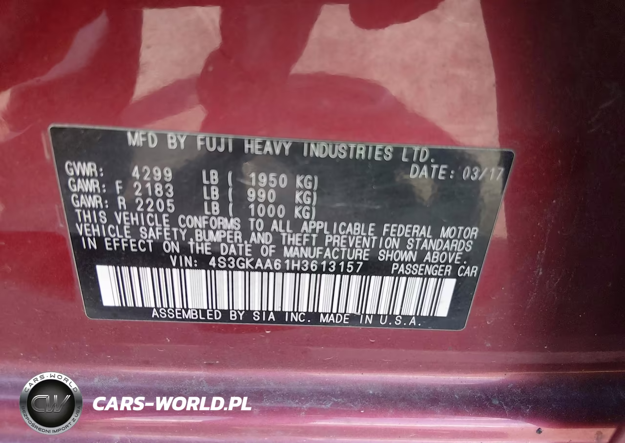 2017 Subaru Impreza 2.0I VIN:4S3GKAA61H3613157 - 9