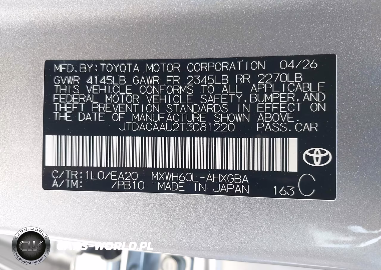 2026 Toyota Prius Xle VIN:JTDACAAU2T3081220 - 9