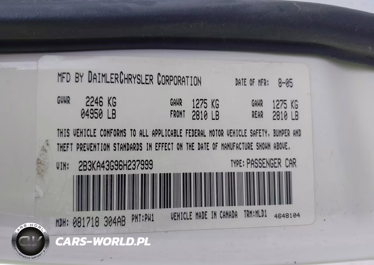 2006 Dodge Charger VIN:2B3KA43G96H237999 - 9