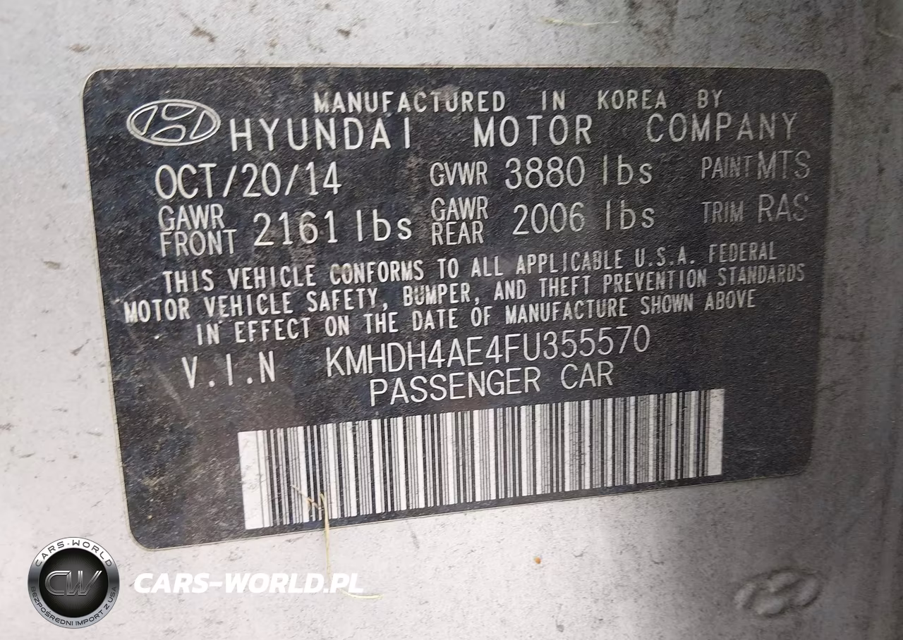 2015 Hyundai Elantra Se VIN:KMHDH4AE4FU355570 - 9