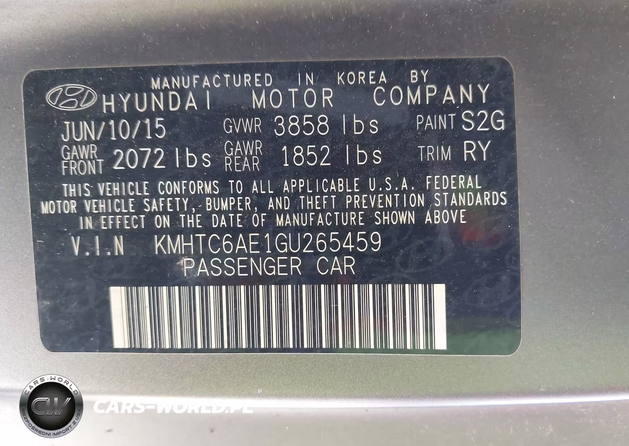 2016 Hyundai Veloster Turbo VIN:KMHTC6AE1GU265459 - 9