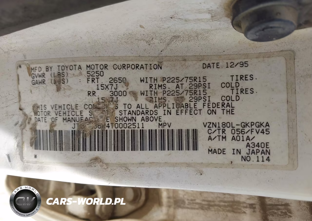 1996 Toyota 4Runner Sr5 VIN:JT3GN86R4T0002511 - 9