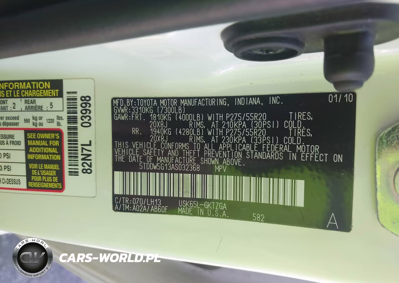 2010 Toyota Sequoia Platinum 5.7L V8 VIN:5TDDW5G13AS032368 - 9