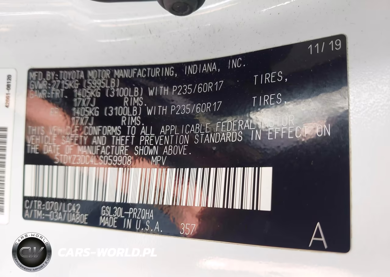 2020 Toyota Sienna Xle Premium VIN:5TDYZ3DC4LS059908 - 9
