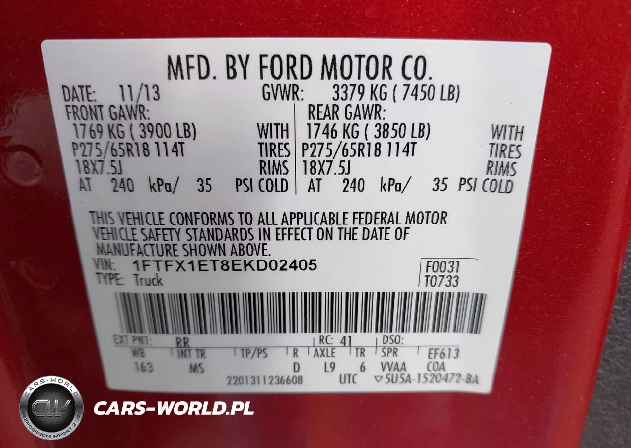 2014 Ford F-150 Fx4-Lariat-Xl-Xlt VIN:1FTFX1ET8EKD02405 - 9