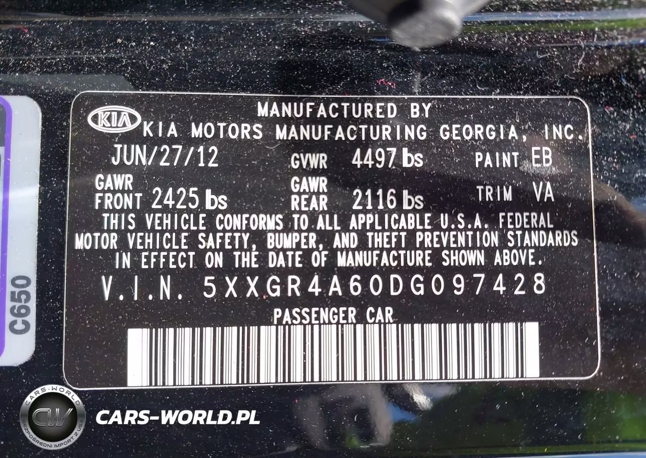 2013 Kia Optima Sx VIN:5XXGR4A60DG097428 - 9