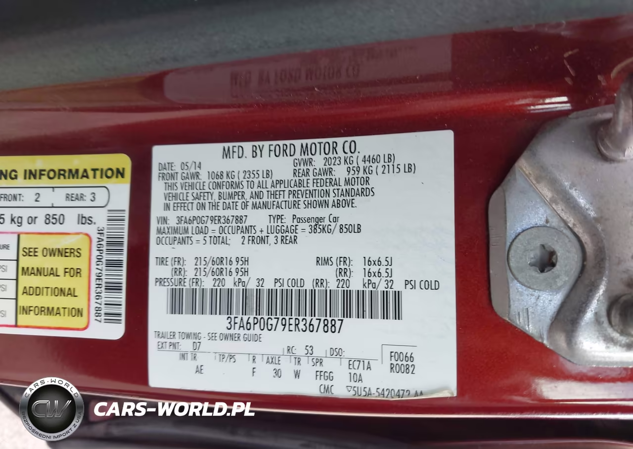 2014 Ford Fusion S VIN:3FA6P0G79ER367887 - 9