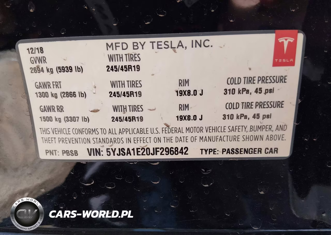2018 Tesla Model S 100D-75D-P100D VIN:5YJSA1E20JF296842 - 9