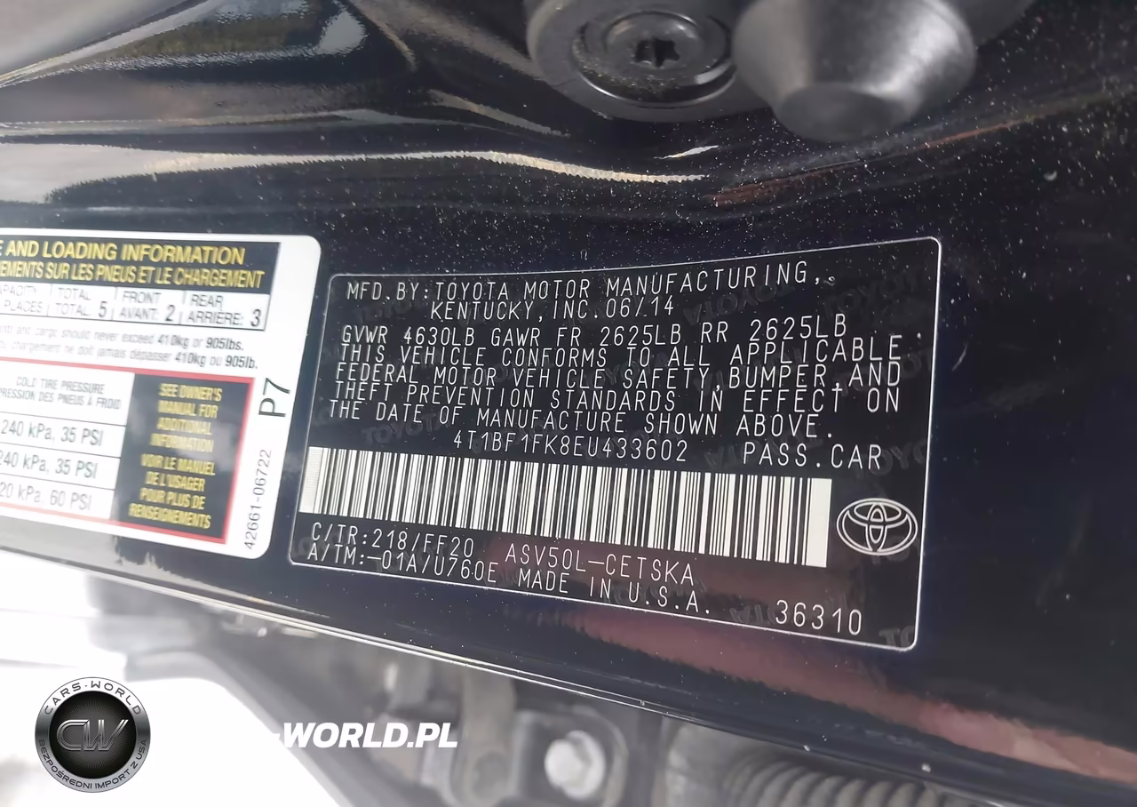 2014 Toyota Camry Se VIN:4T1BF1FK8EU433602 - 9