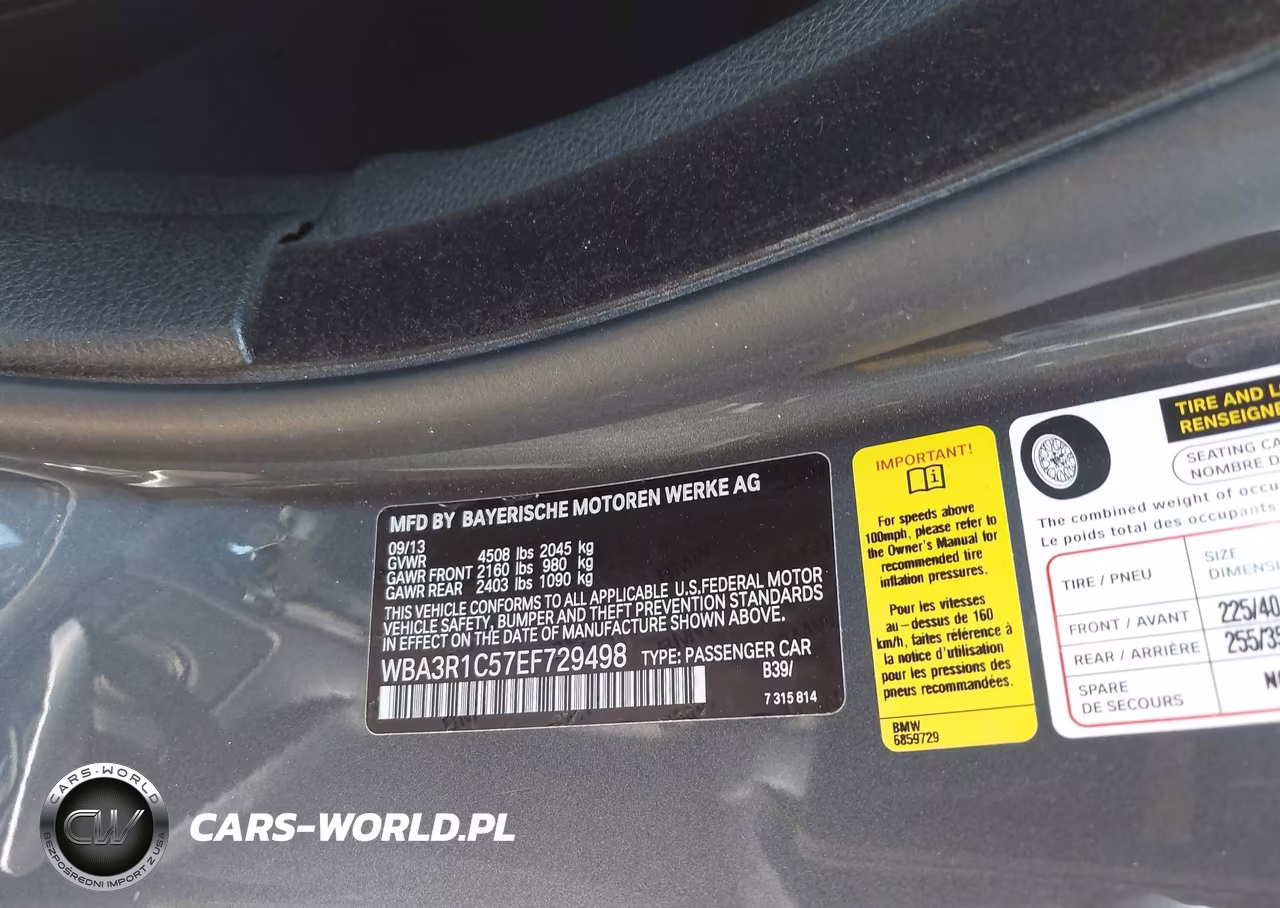 2014 BMW 435I VIN:WBA3R1C57EF729498 - 9