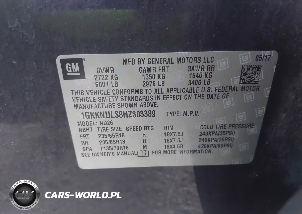 2017 GMC Acadia Slt-1 VIN:1GKKNULS8HZ303389 - 9