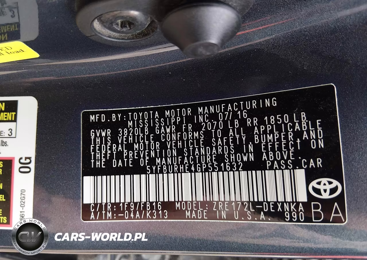 2016 Toyota Corolla Le VIN:5YFBURHE4GP551632 - 9