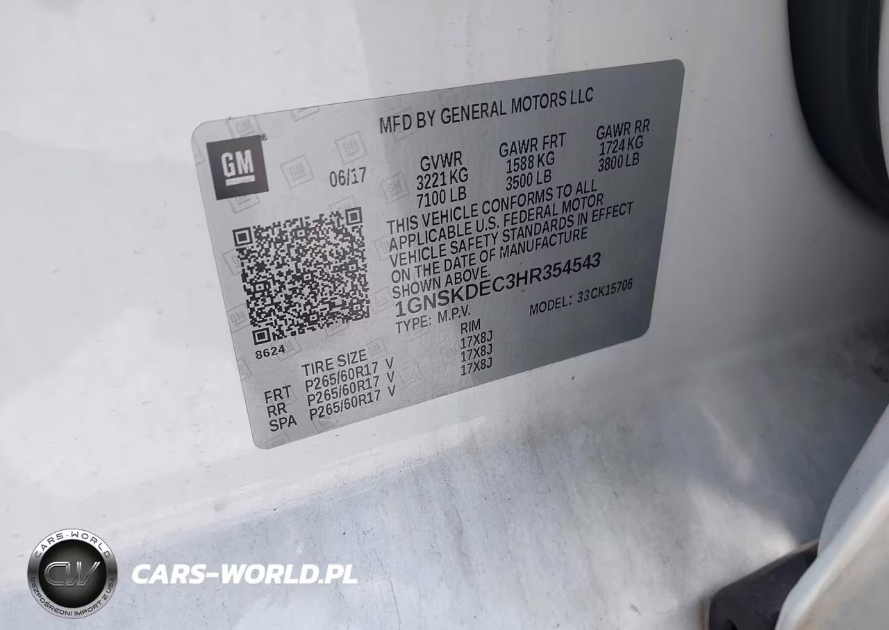 2017 Chevrolet Tahoe Commercial Fleet VIN:1GNSKDEC3HR354543 - 9