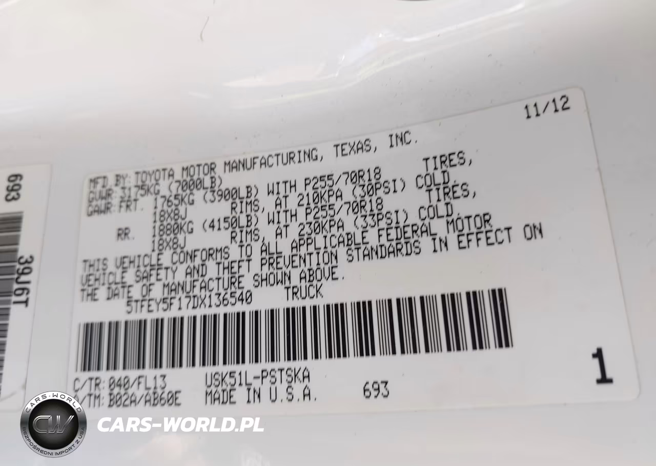 2013 Toyota Tundra Grade 5.7L V8 VIN:5TFEY5F17DX136540 - 9