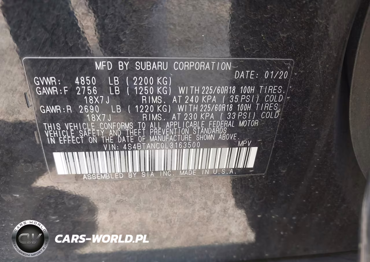 2020 Subaru Outback Limited VIN:4S4BTANC0L3163500 - 9