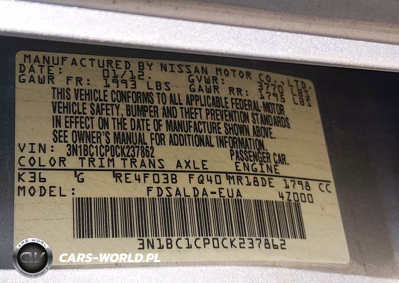 2012 Nissan Versa 1.8 S VIN:3N1BC1CP0CK237862 - 9