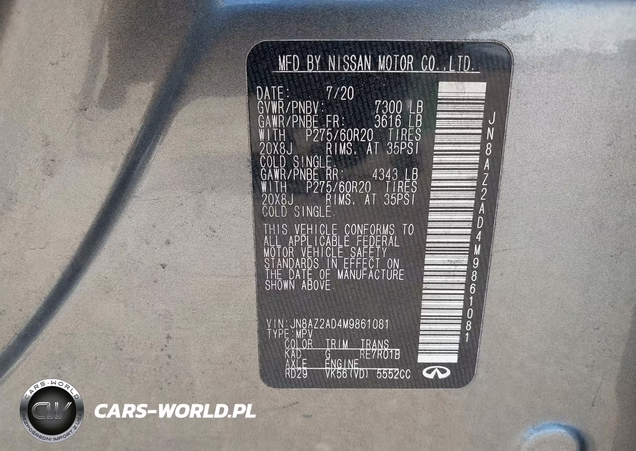 2021 Infiniti Qx80 Luxe VIN:JN8AZ2AD4M9861081 - 9