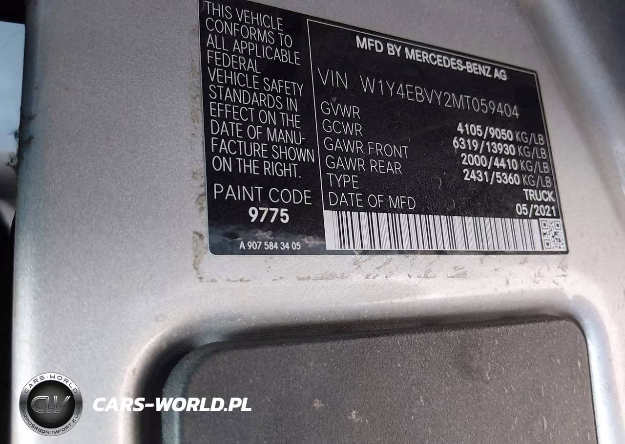 2021 Mercedes-Benz Sprinter 2500 Standard Roof V6 VIN:W1Y4EBVY2MT059404 - 9