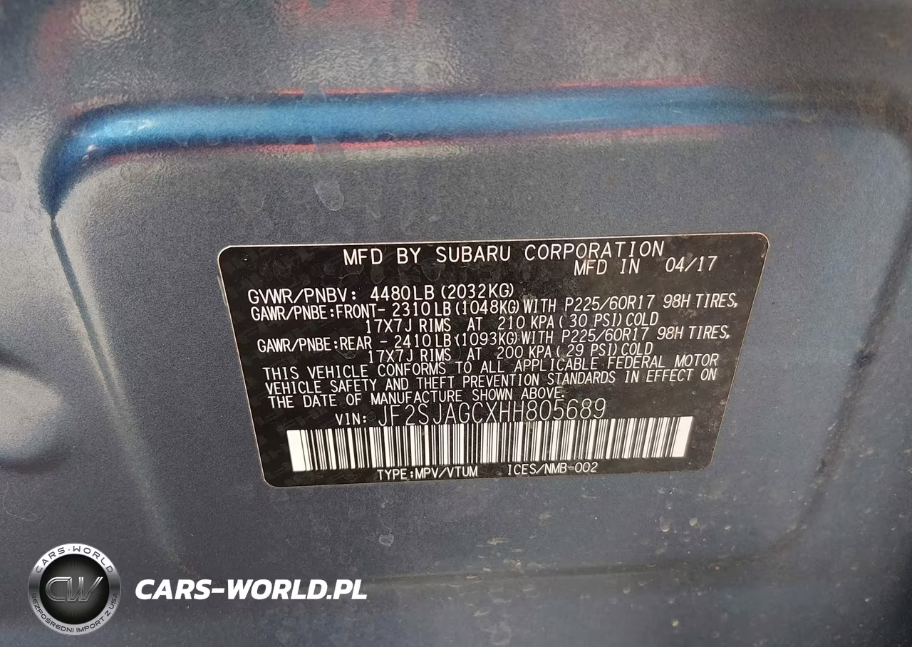 2017 Subaru Forester 2.5I Premium VIN:JF2SJAGCXHH805689 - 9