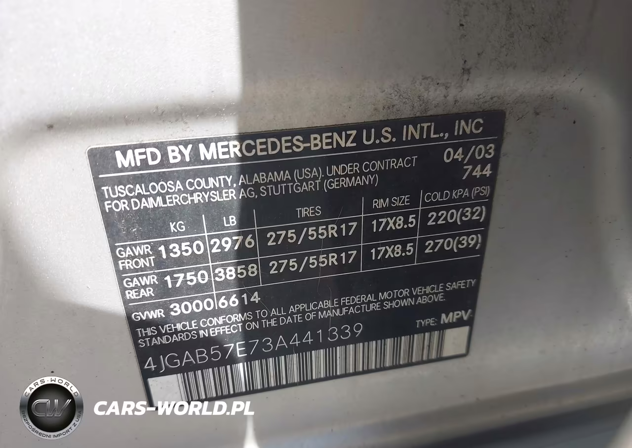 2003 Mercedes-Benz Ml 350 VIN:4JGAB57E73A441339 - 9