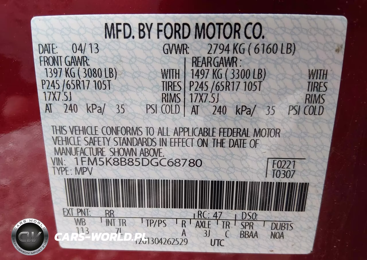 2013 Ford Explorer VIN:1FM5K8B85DGC68780 - 9