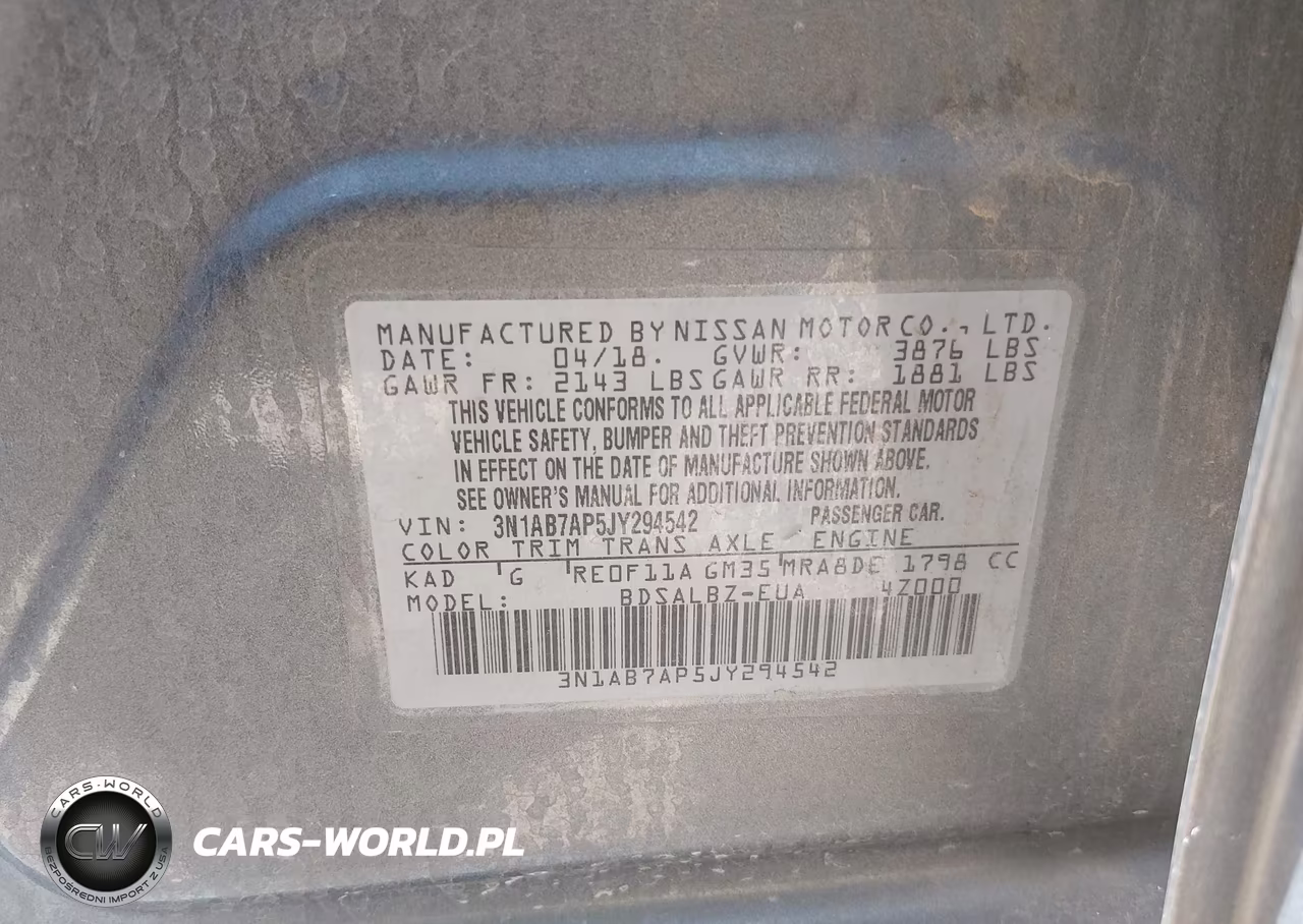 2018 Nissan Sentra S VIN:3N1AB7AP5JY294542 - 9