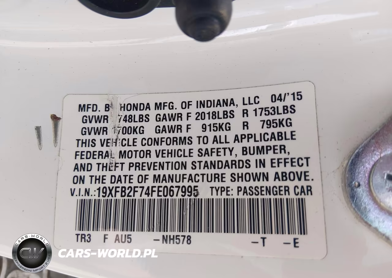 2015 Honda Civic Se VIN:19XFB2F74FE067995 - 9