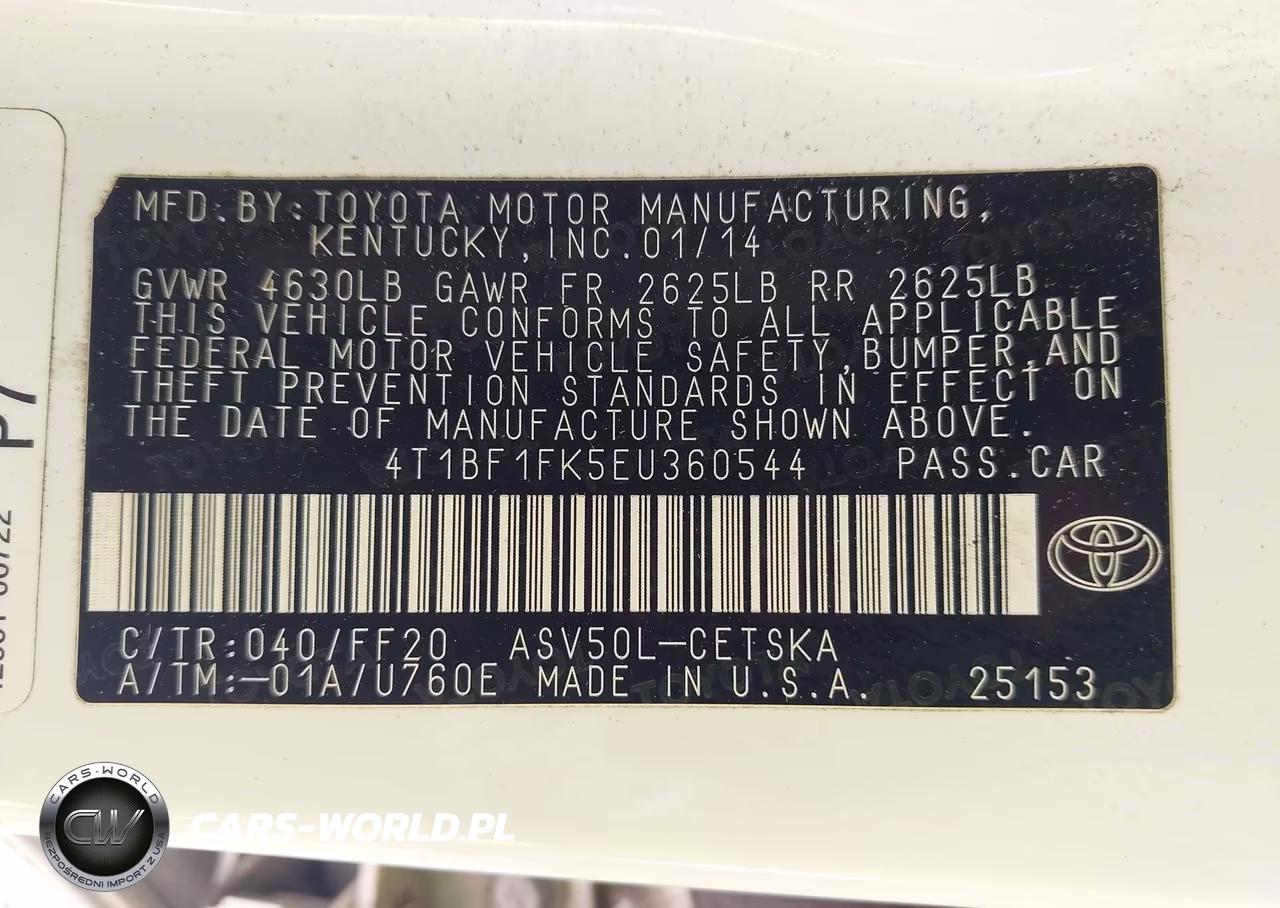 2014 Toyota Camry Se VIN:4T1BF1FK5EU360544 - 9