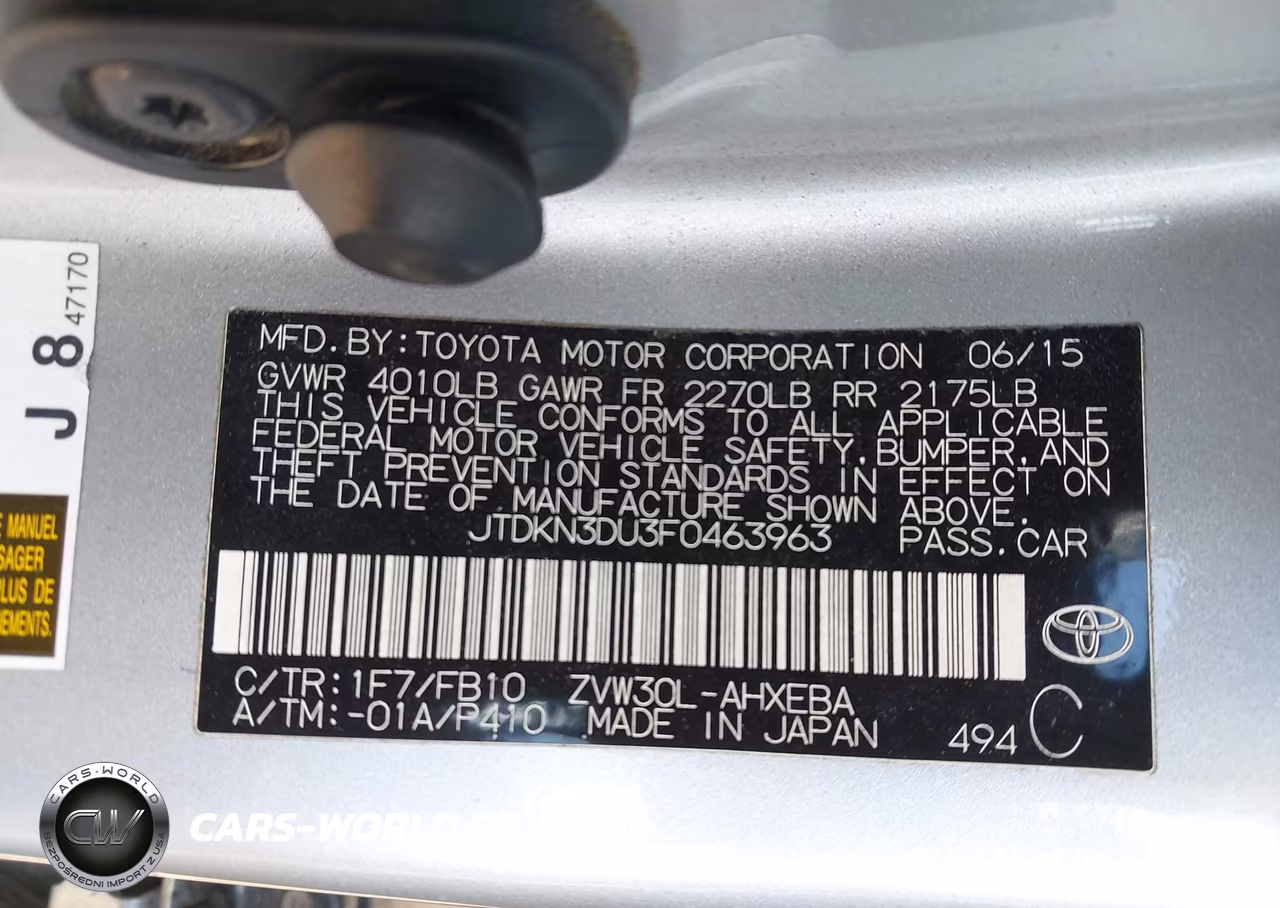 2015 Toyota Prius Two VIN:JTDKN3DU3F0463963 - 9