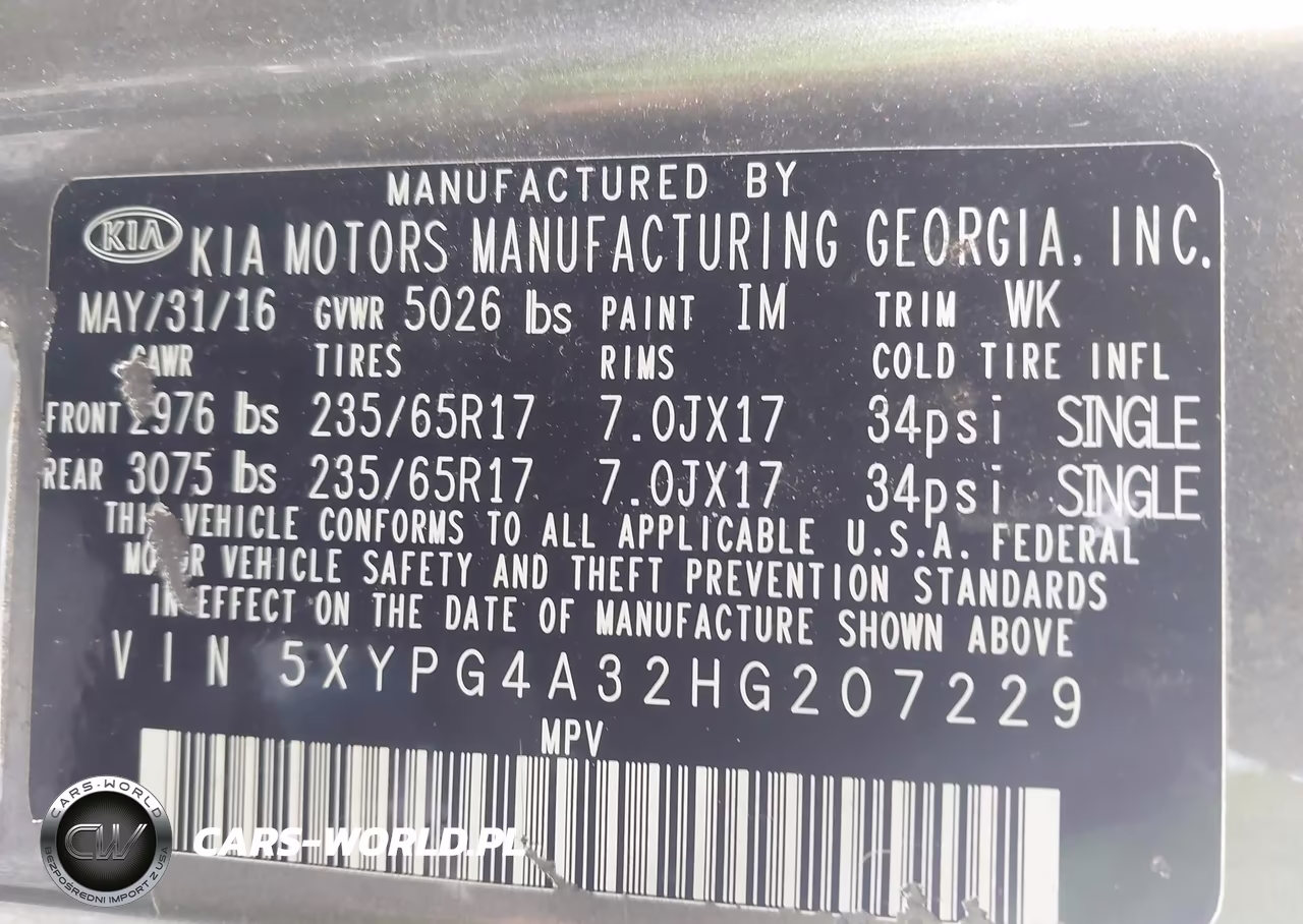 2017 Kia Sorento 2.4L Lx VIN:5XYPG4A32HG207229 - 9