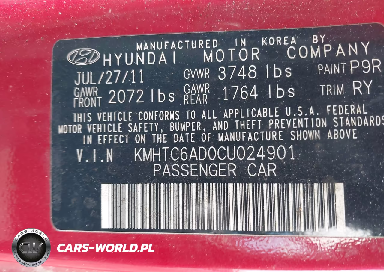 2012 Hyundai Veloster Base W-Gray VIN:KMHTC6AD0CU024901 - 9