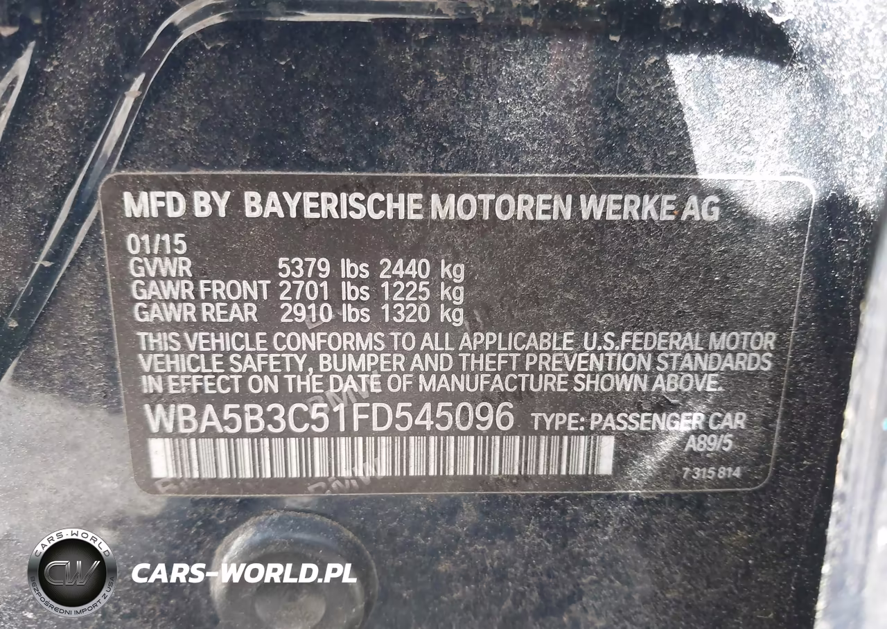 2015 BMW 535I xDrive VIN:WBA5B3C51FD545096 - 9