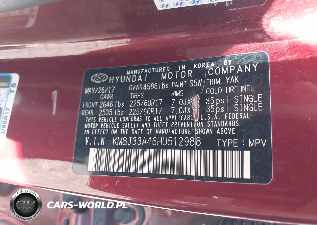2017 Hyundai Tucson Se Plus VIN:KM8J33A46HU512988 - 9